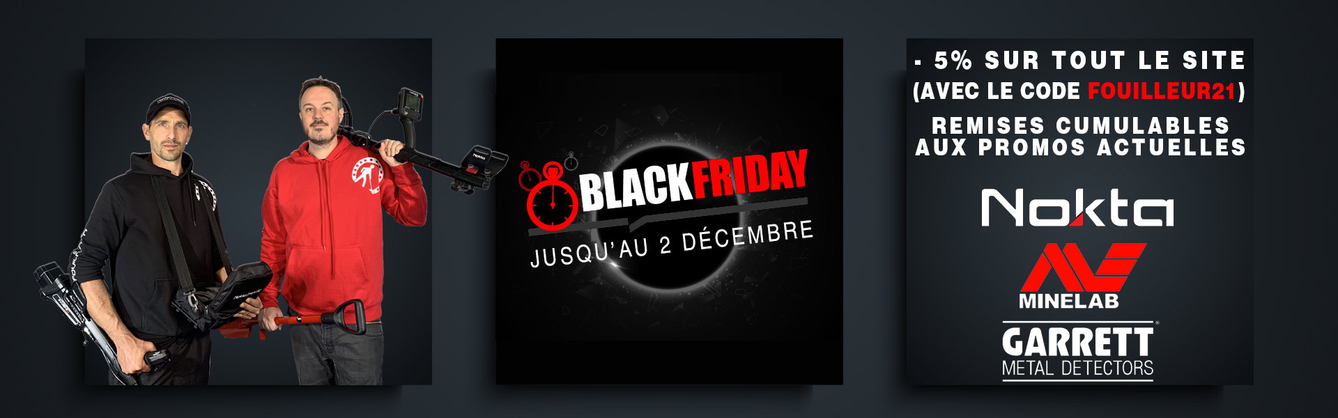 Promotions Black Friday détecteurs de métaux à la Boutique du Fouilleur